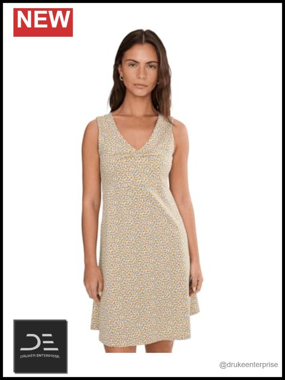 Toad&Co Sleeveless A-Line Dress V-Neck Floral Casual Above Knee
